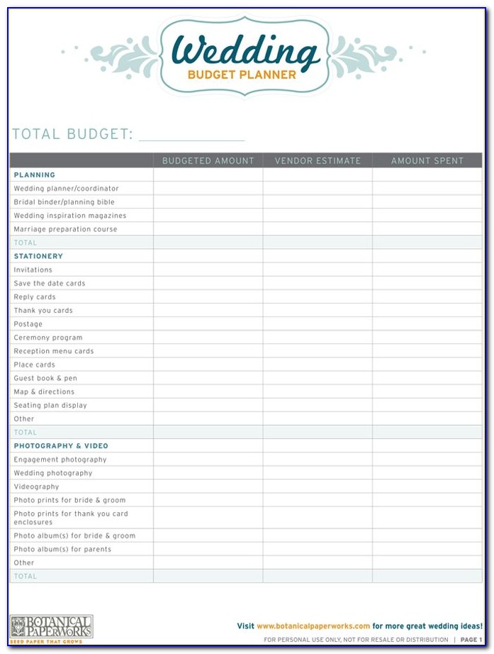 Easy Budget Planner Free Printable Worksheets