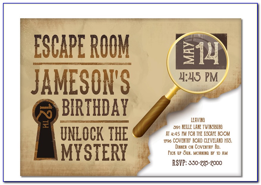 Escape Room Invite Template