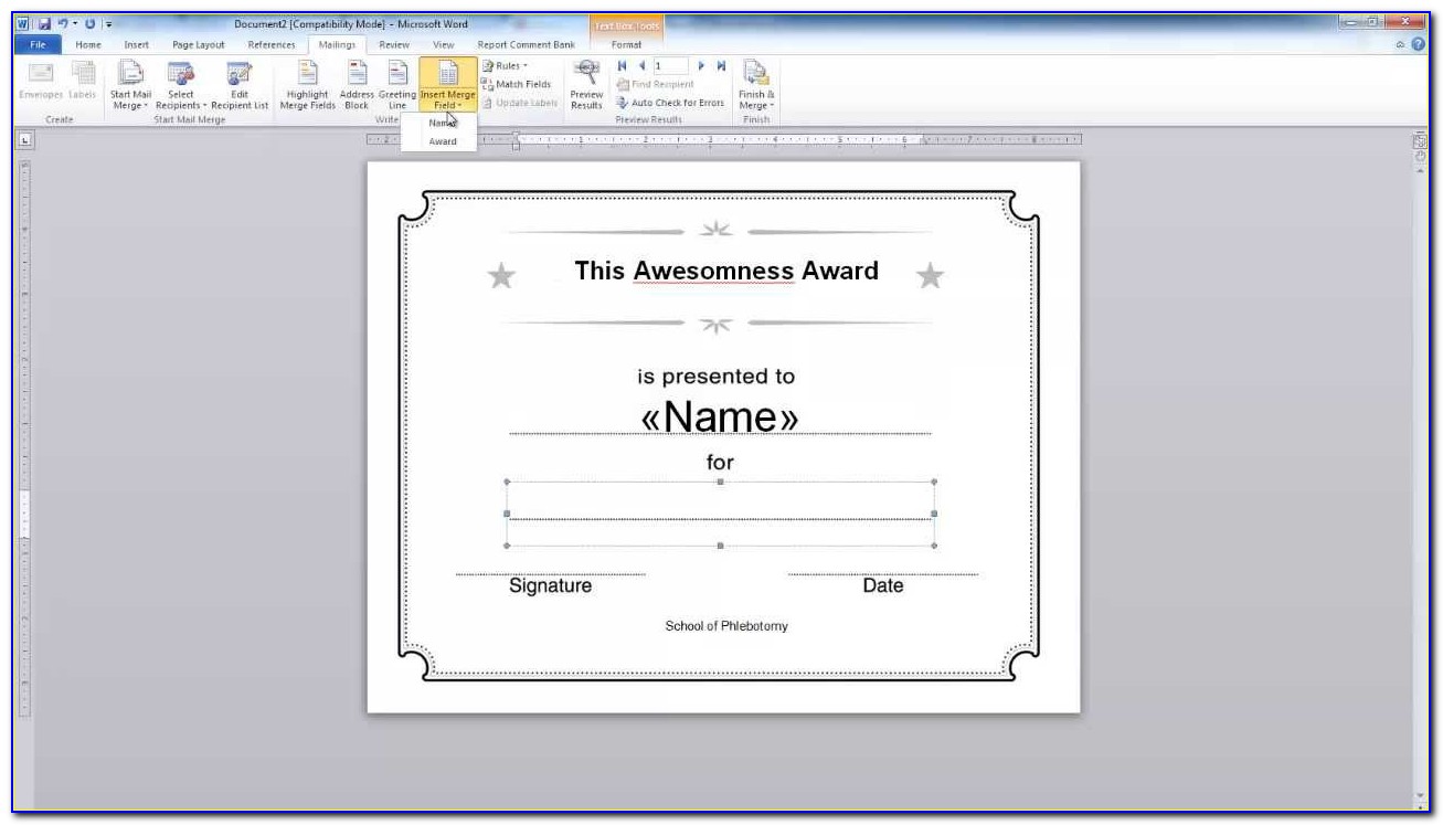 Free Award Certificate Templates Word