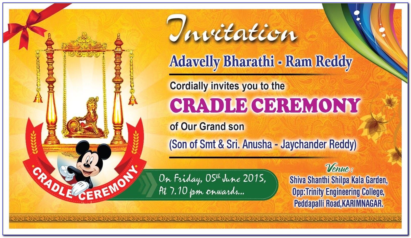 Free Baby Naming Ceremony Invitation Cards