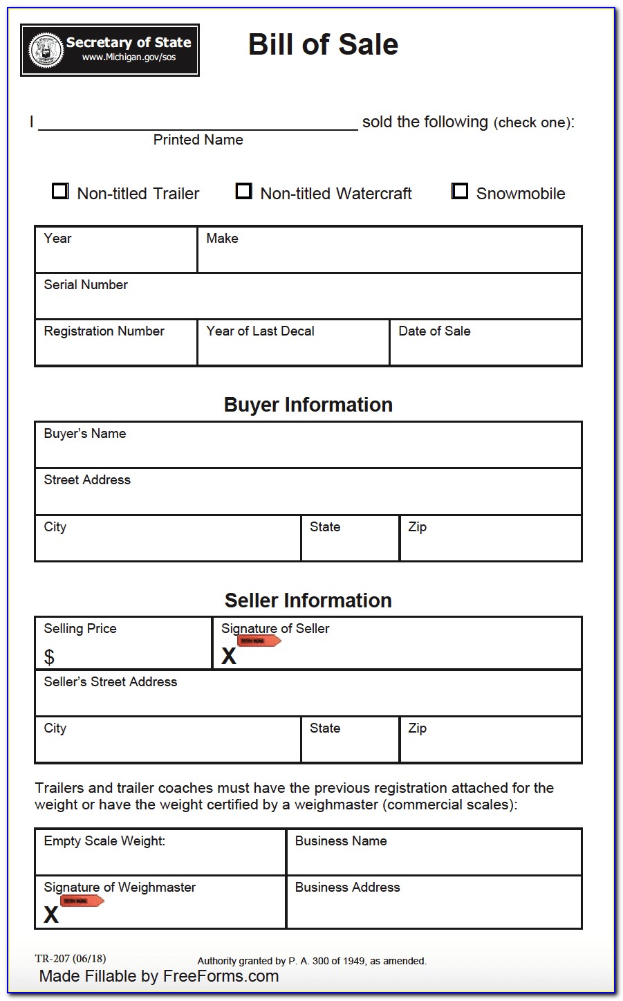 Free Bill Of Sale Template For Car Uk