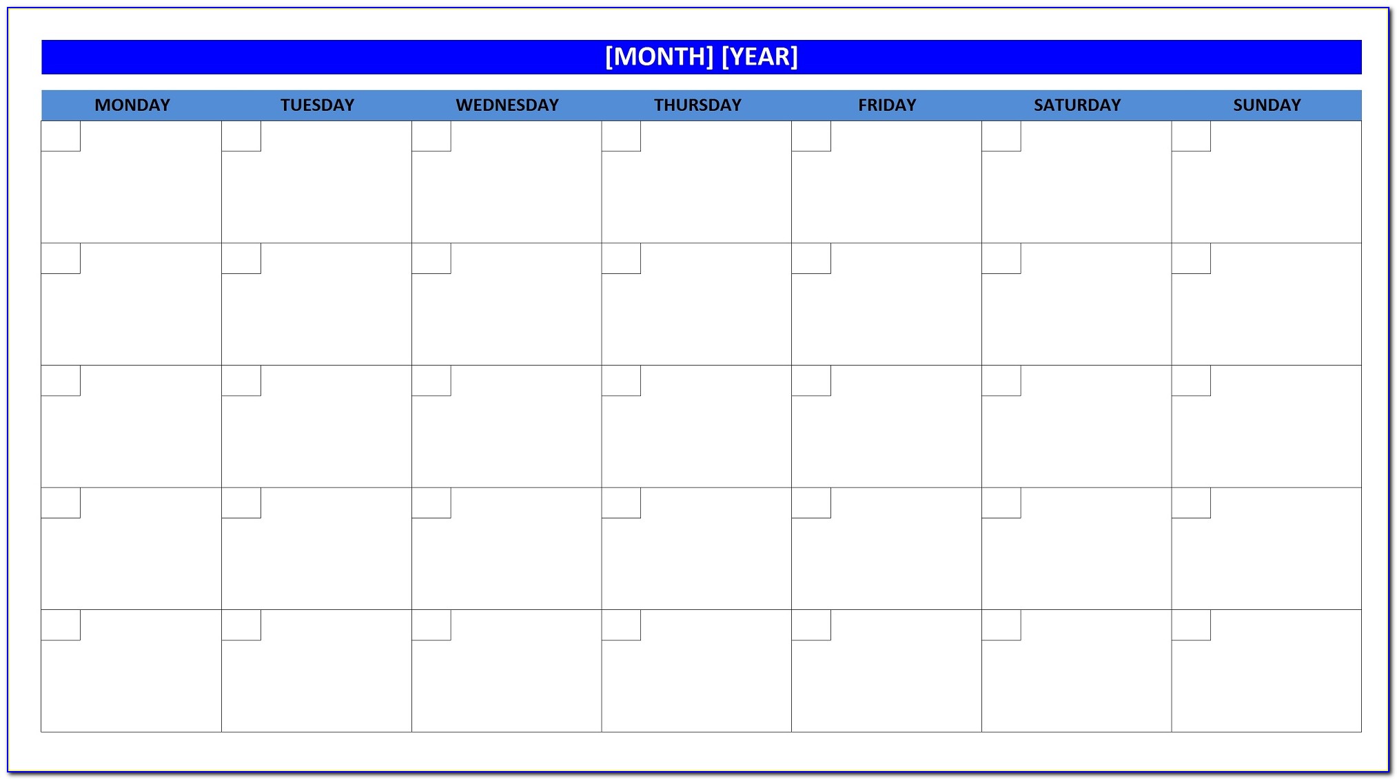 Free Blank Calendar Template Pdf
