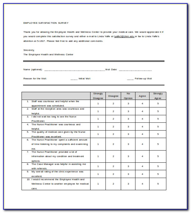 Free Blank Questionnaire Template Word