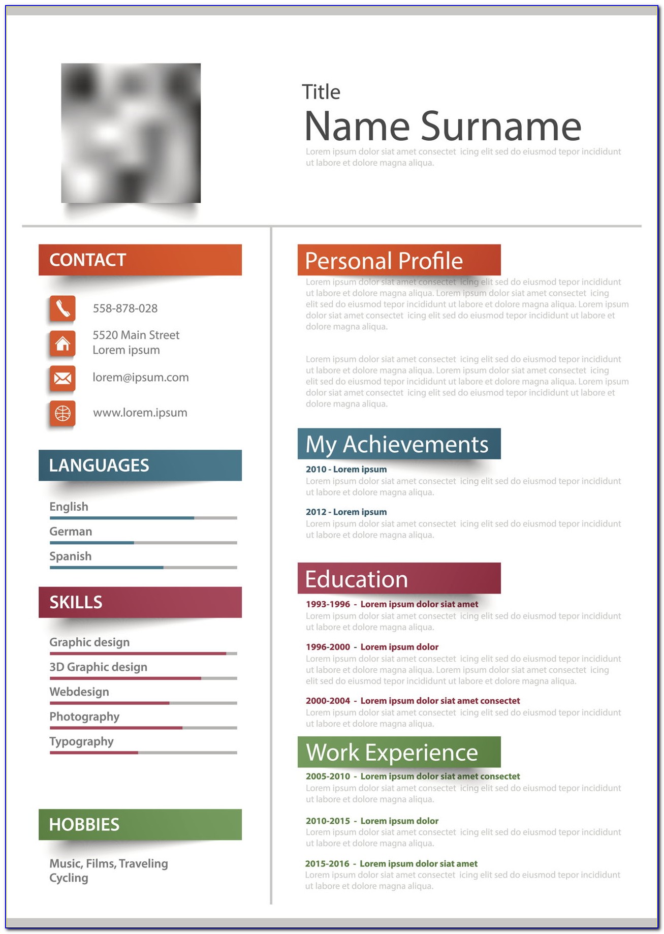 Free Blank Resume Forms
