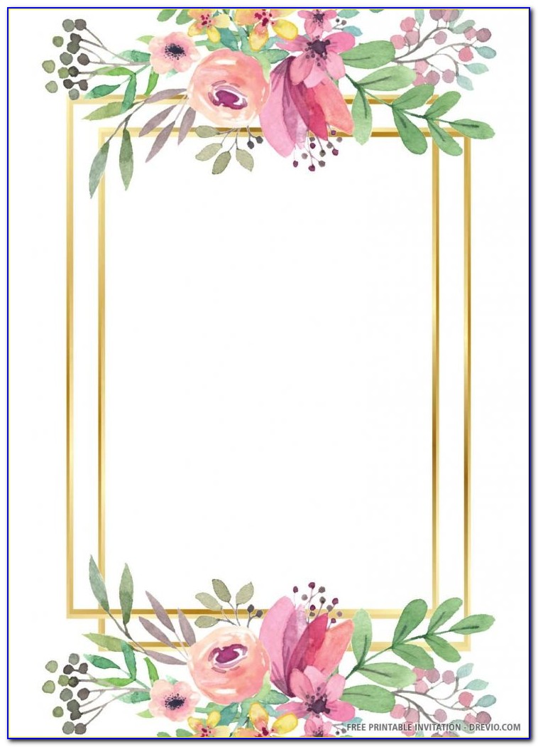 Free Blank Template For Wedding Invitation