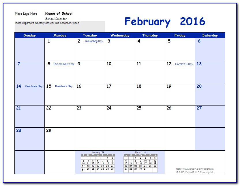 Free Downloadable Calendar Templates For Word