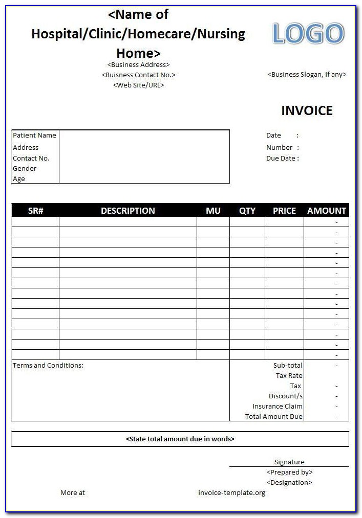 Invoice Template Excel Free