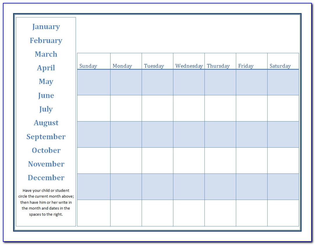 Printable Blank Calendar Templates Free
