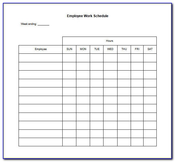 Printable Employee Work Schedule Template
