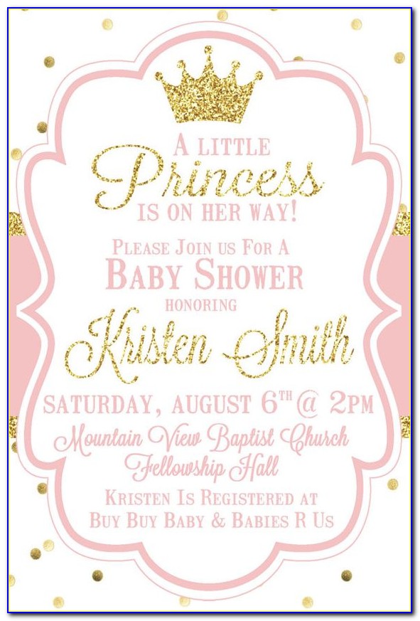 Royal Princess Baby Shower Invitations Templates