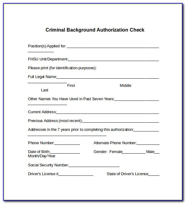 Sample Background Check Consent Form