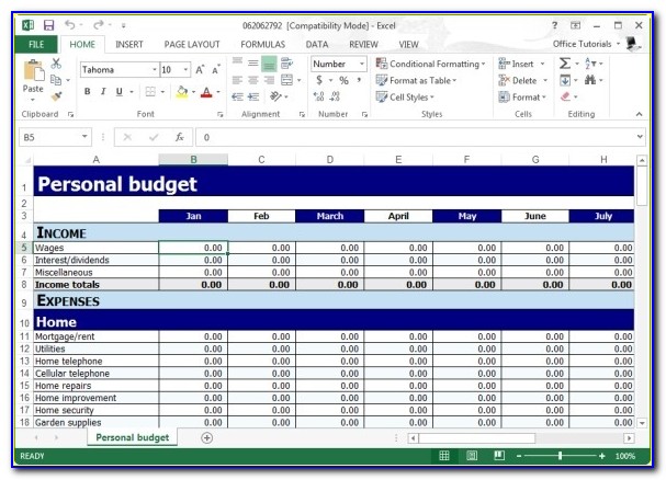 Sample Business Budget Excel Spreadsheet