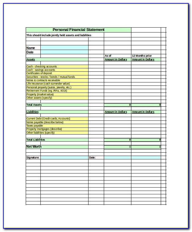 Sample Profit And Loss Statement Template Excel