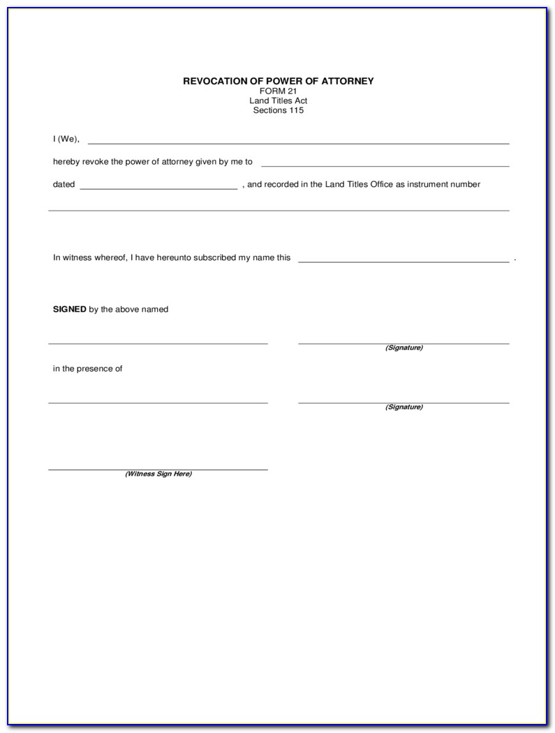 Simple Power Of Attorney Forms