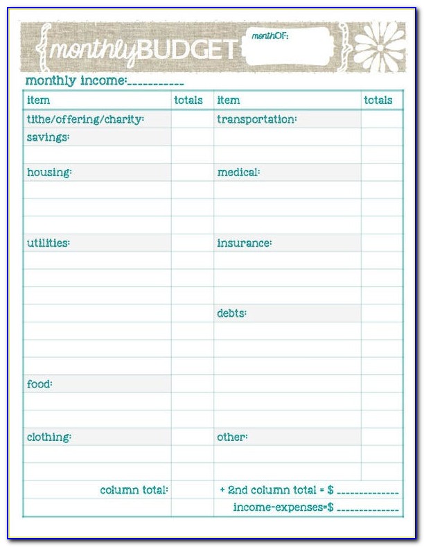 Student Budget Planner Template Excel