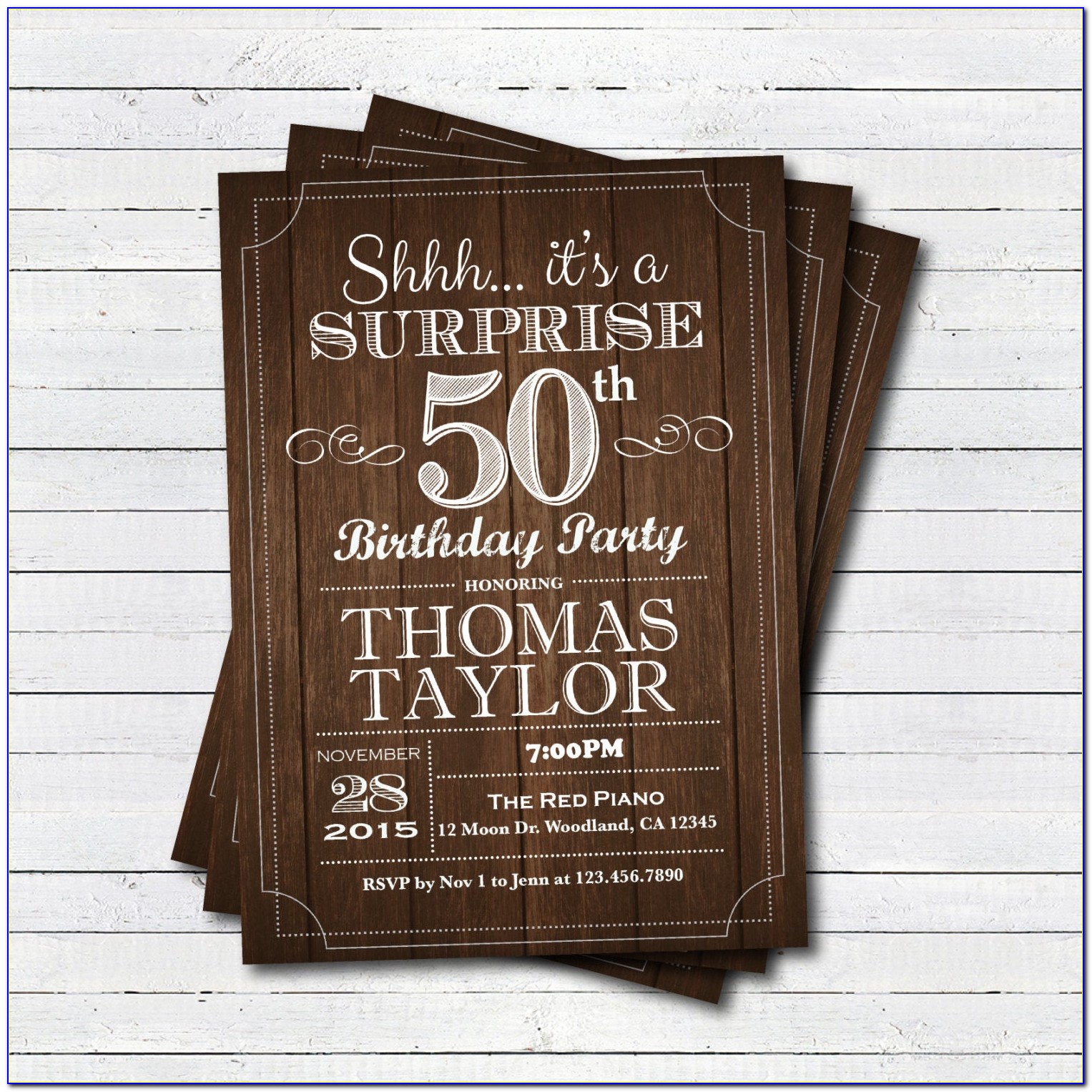 Surprise 50th Birthday Invitations