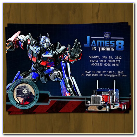 Transformers Custom Birthday Invitations