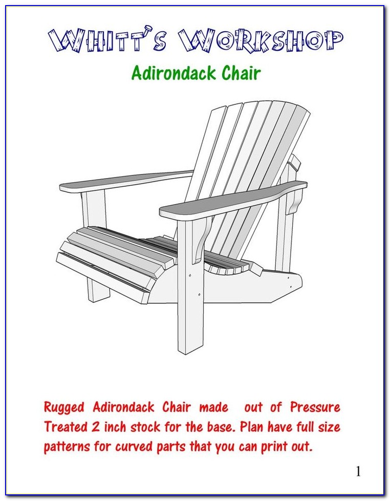 Adirondack Chair Template Pdf