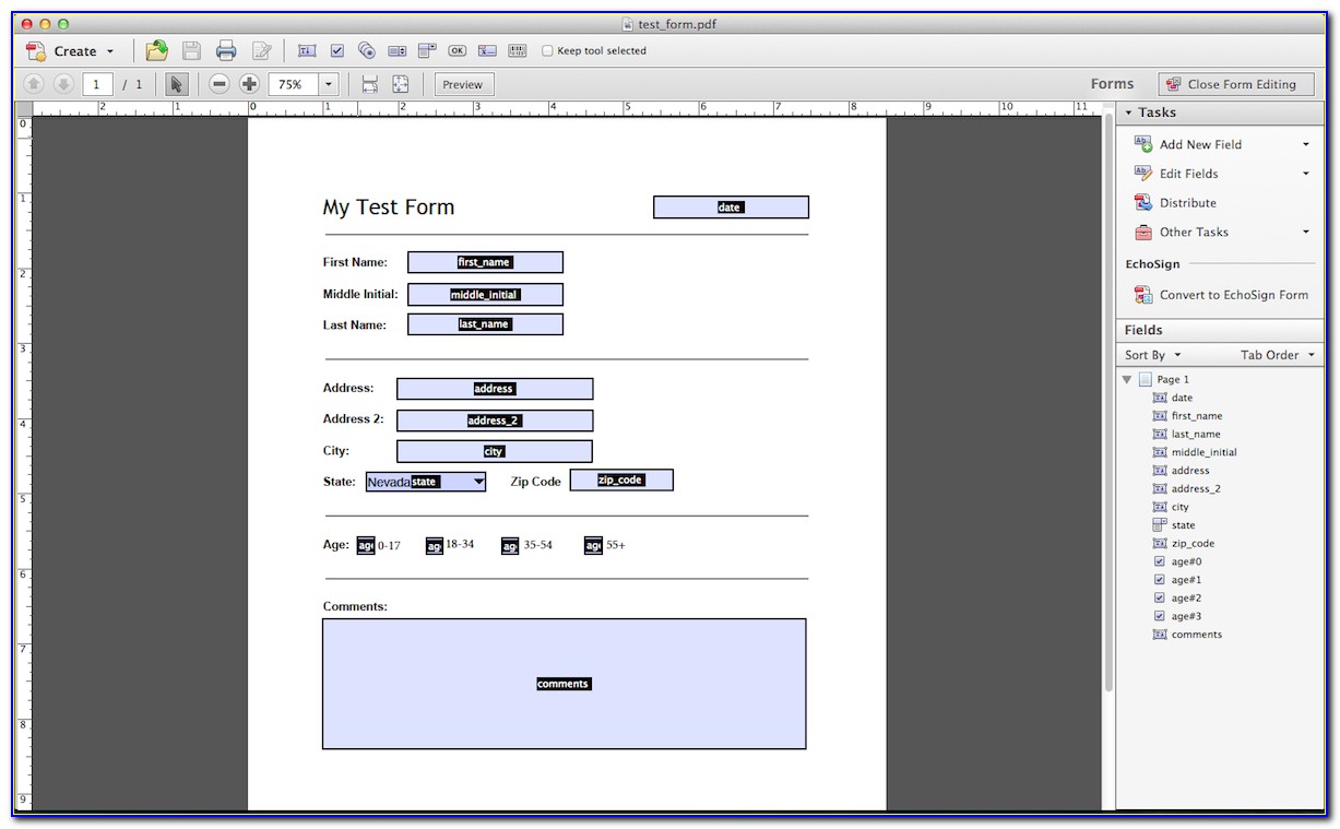 Adobe Acrobat Form Templates