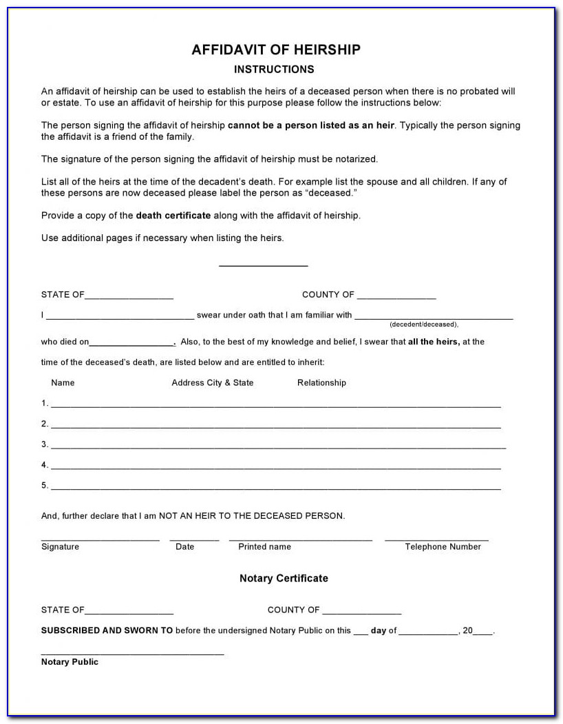 Affidavit Form Pdf Download