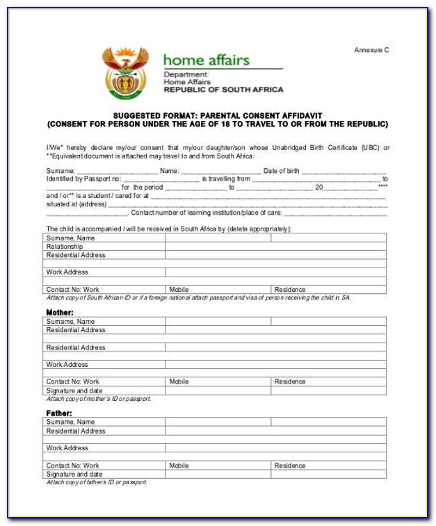 Affidavit Template South Africa Pdf