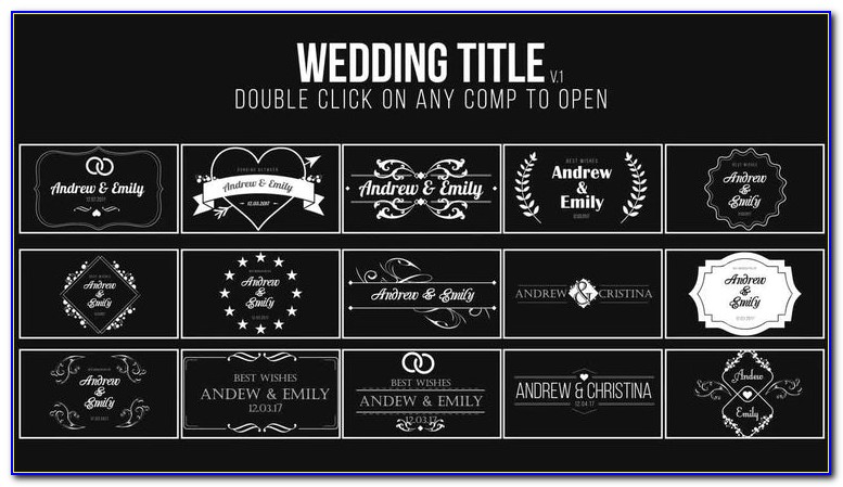 After Effect Wedding Title Template Free Download