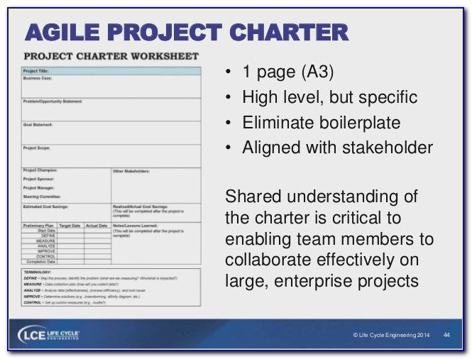 Agile Project Charter Template Word