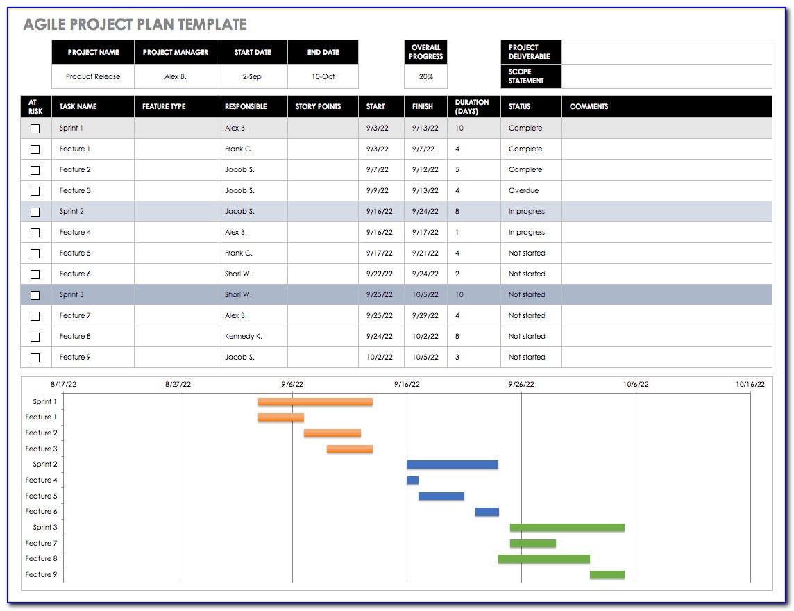 Agile Project Management Plan Example