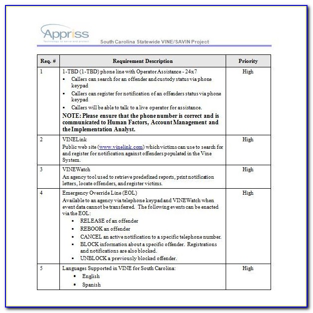 Software Requirements Specification Template Word