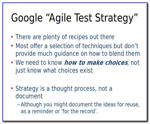 Agile Test Strategy Example Pdf