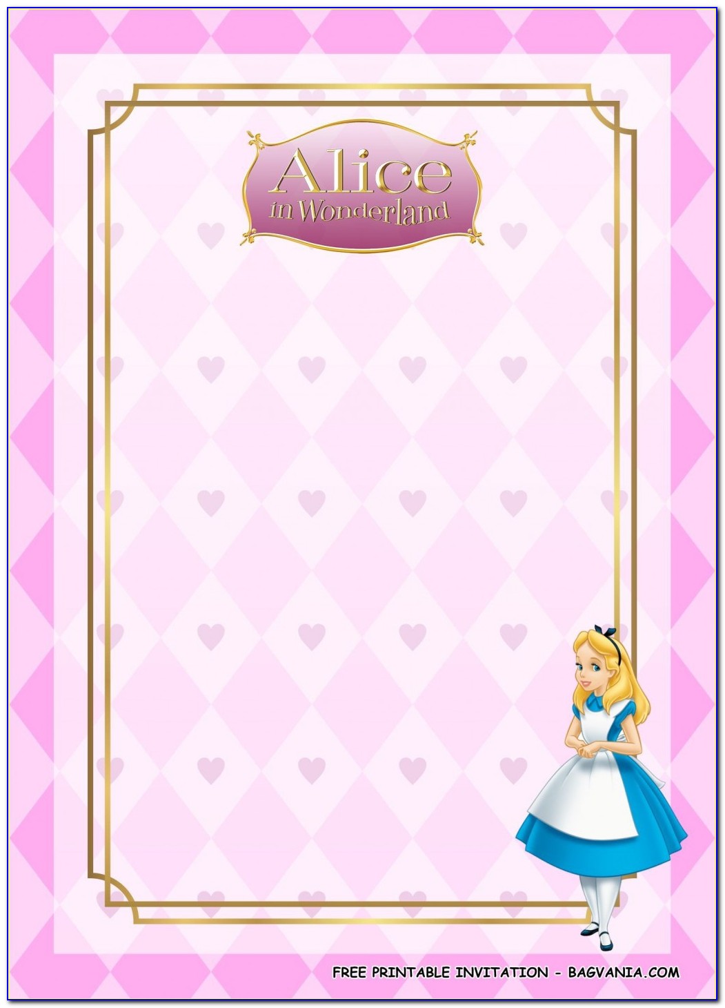 Alice In Wonderland Free Invitation Printables