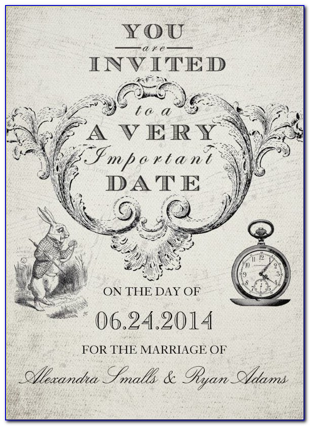 Alice In Wonderland Party Invitation Template Free