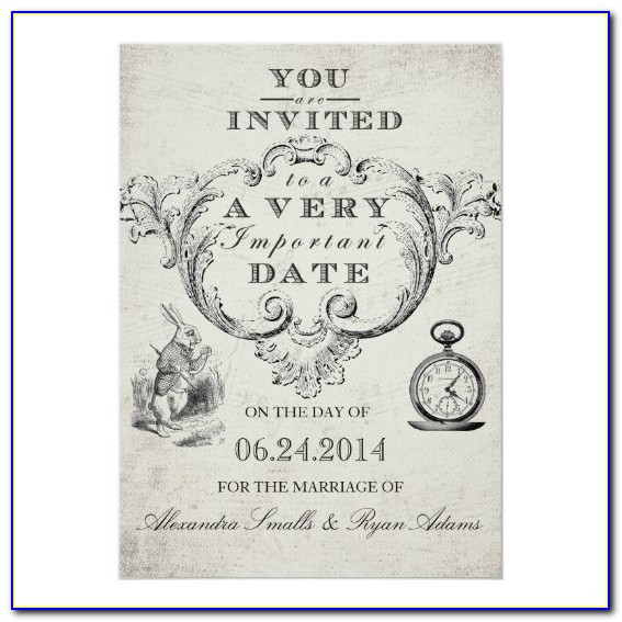 Alice In Wonderland Wedding Invitation Wording