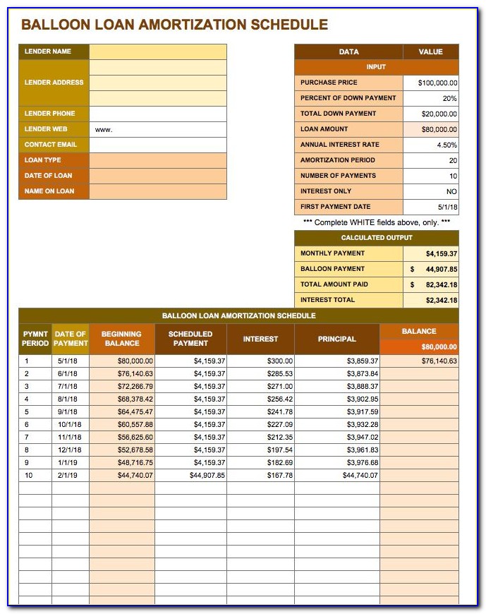 Amortization Calculator Template Excel
