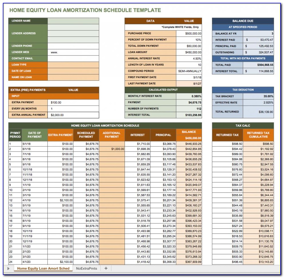 Amortization Schedule Template Excel Free