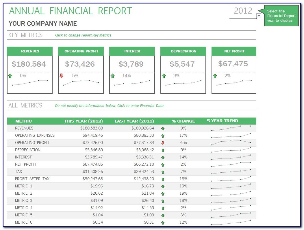 Annual Financial Report Template Excel