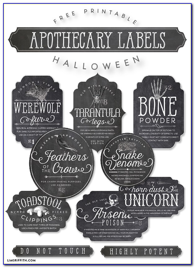 Apothecary Jar Labels Printable