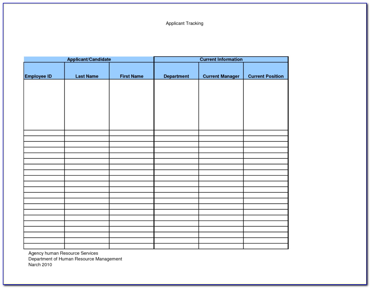Applicant Tracking Form Template