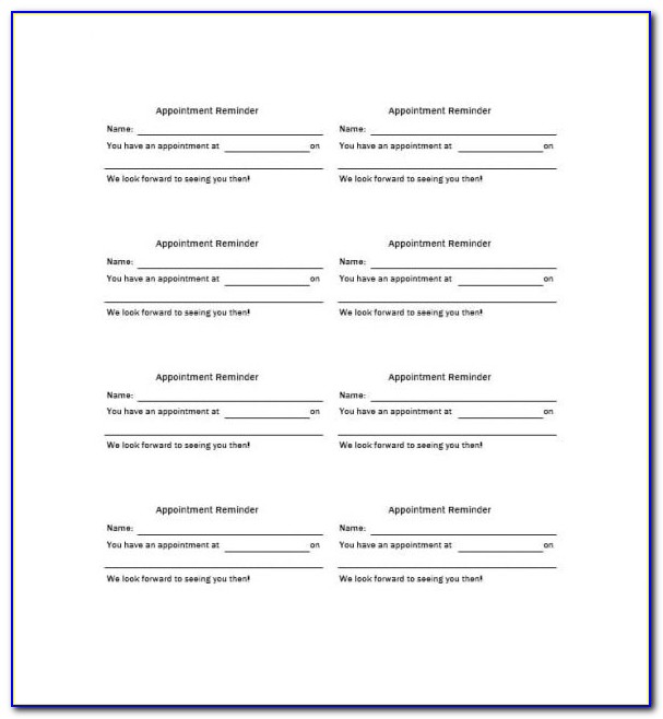 Appointment Reminder Template Free