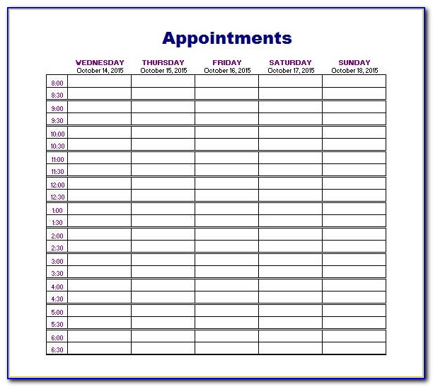 Appointment Schedule Template Access