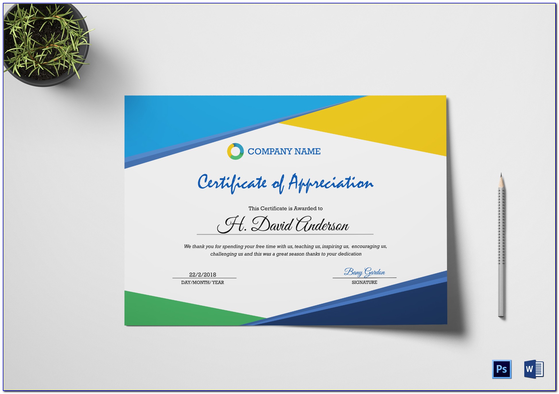 Appreciation Certificate Design Psd