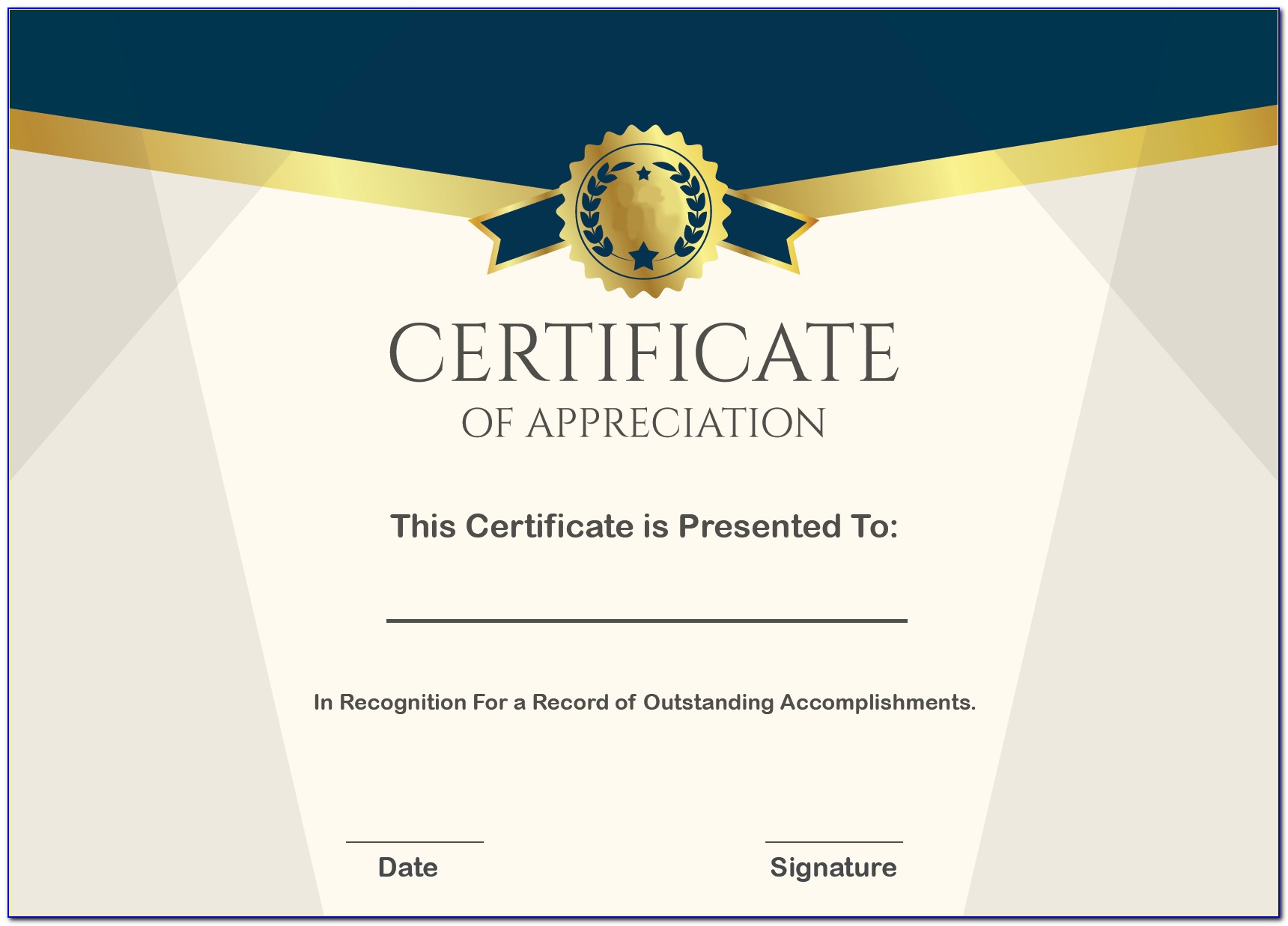Appreciation Certificate Template Free Download