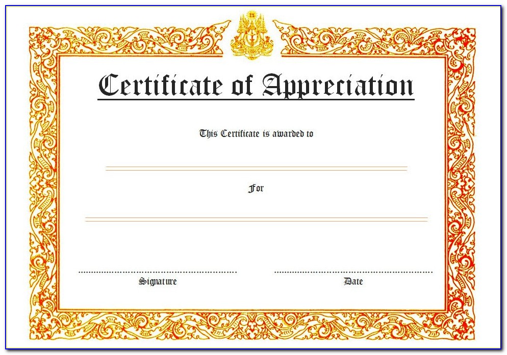 Appreciation Certificate Templates Download