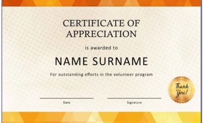 Appreciation Certificates Templates Free Download
