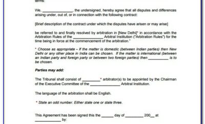 Arbitration Agreement Template Free
