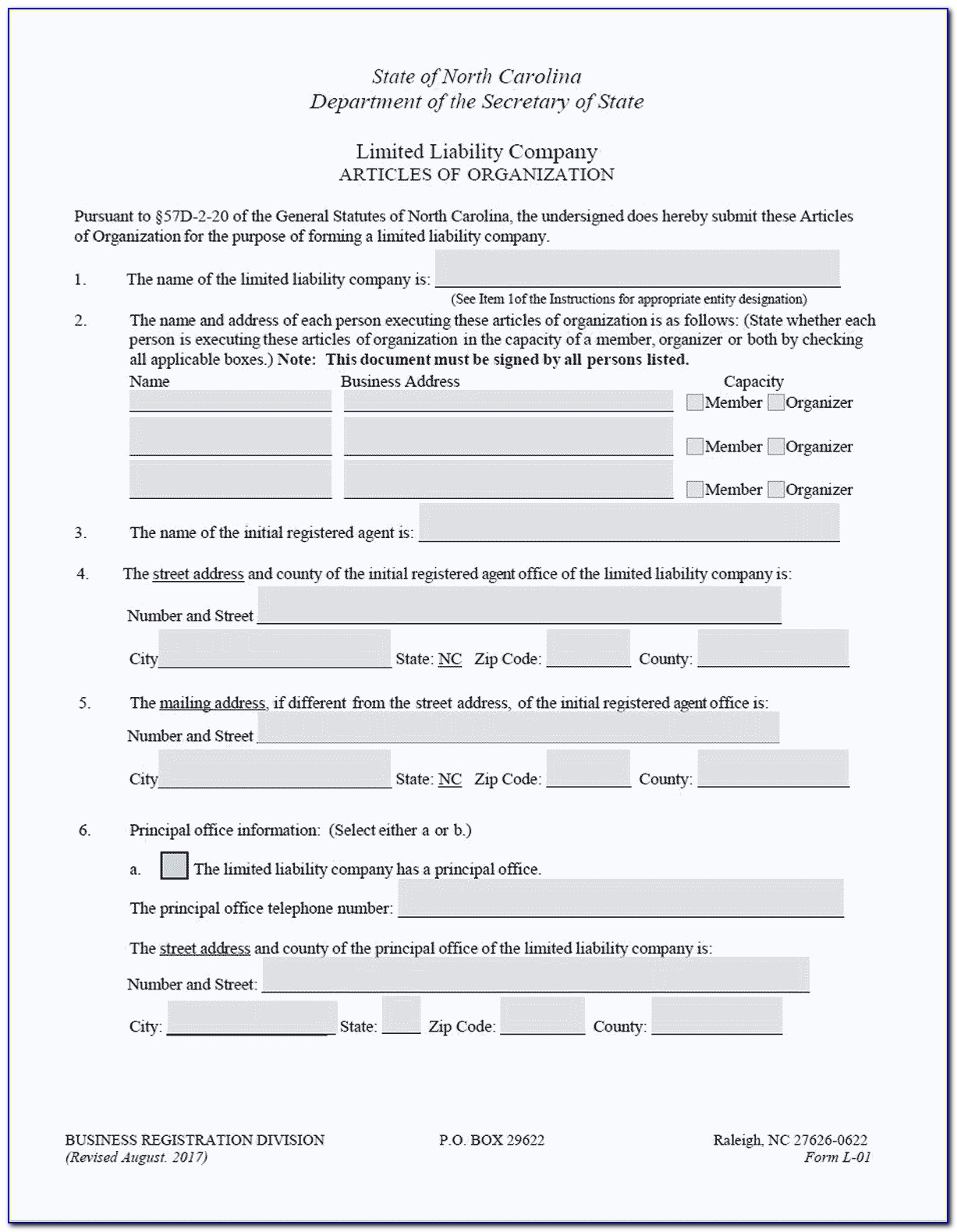 Article Of Incorporation Form For Nonprofit