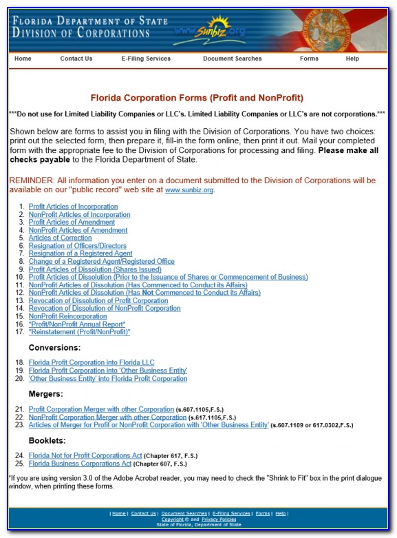 Articles Of Incorporation Nonprofit Florida