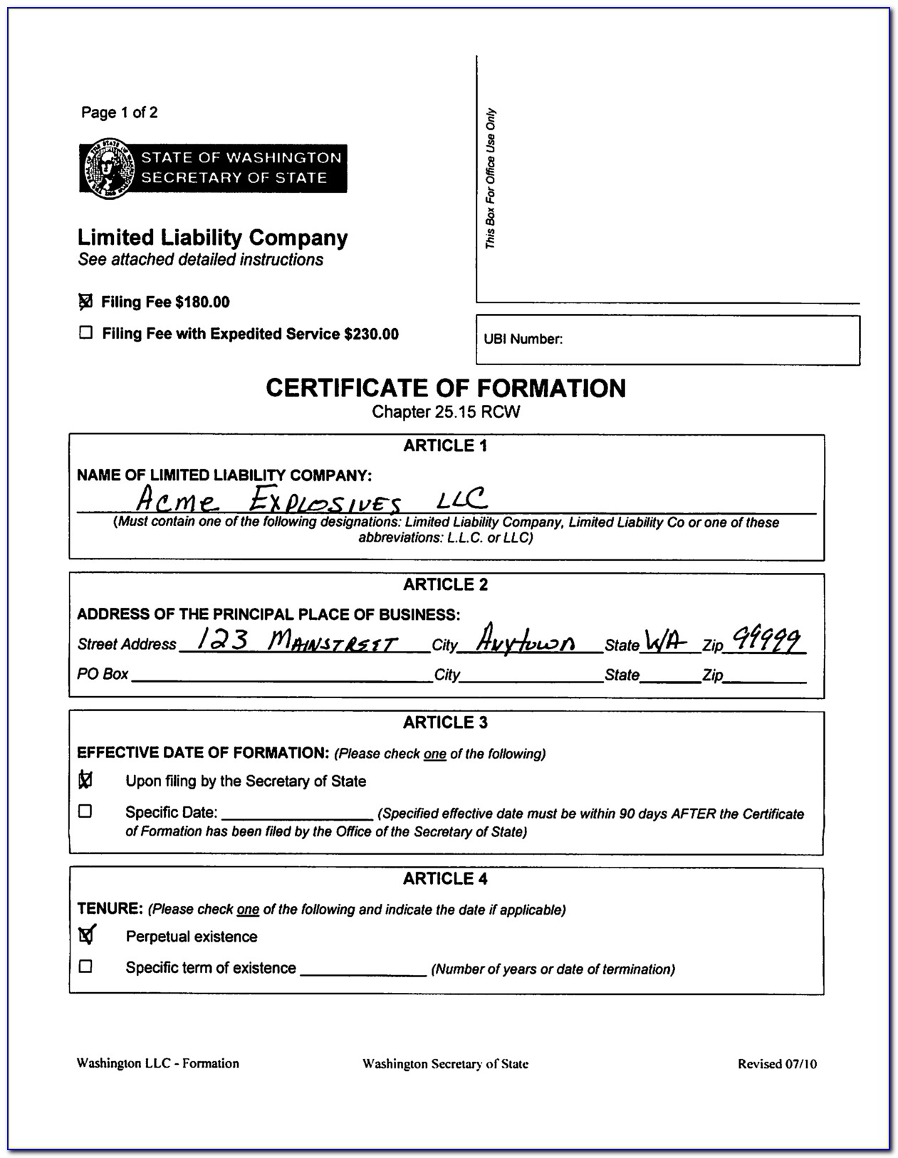 Articles Of Incorporation Nonprofit Template