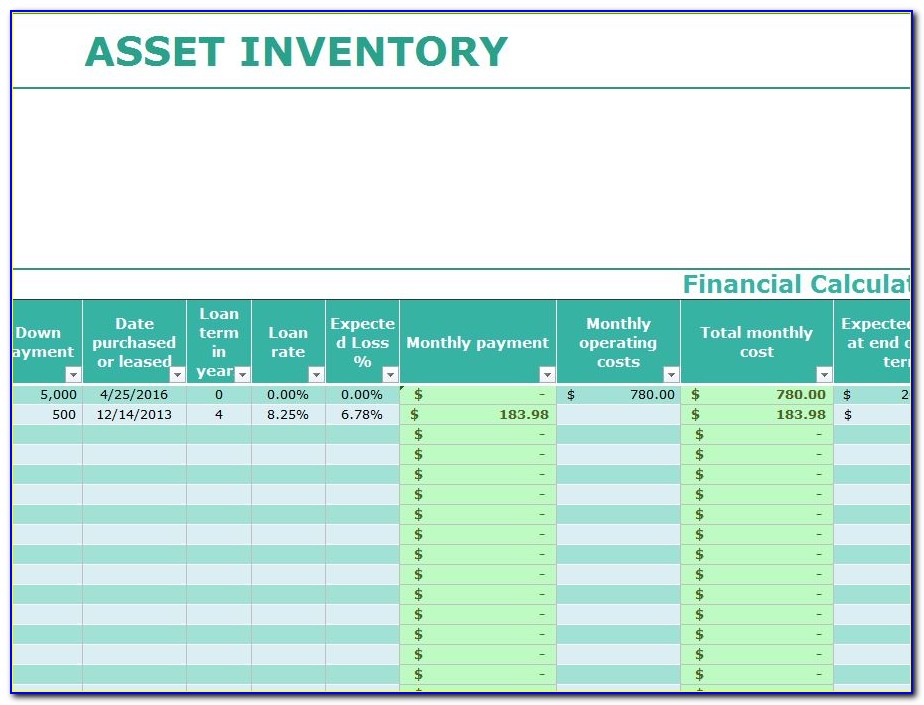Asset Inventory Template Xls