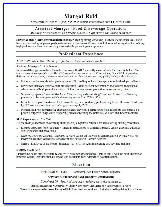 Assistant Site Manager Cv Template